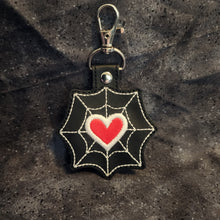 Load image into Gallery viewer, Web Entwined Heart Embroidered Keychain
