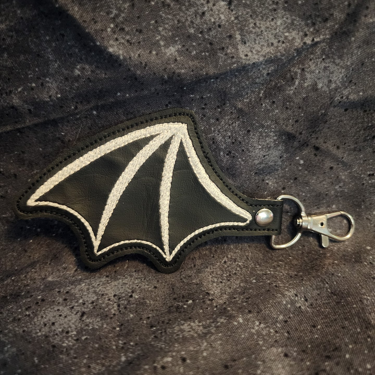 Bat Wing Embroidered Keychain