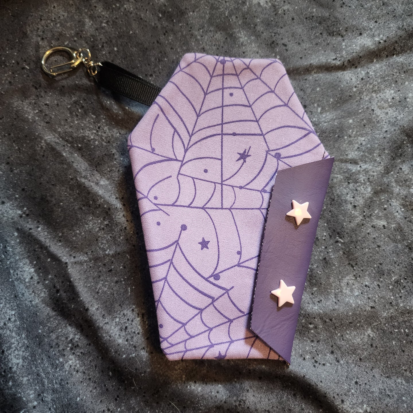 Purple Spiderweb Coffin Wallet