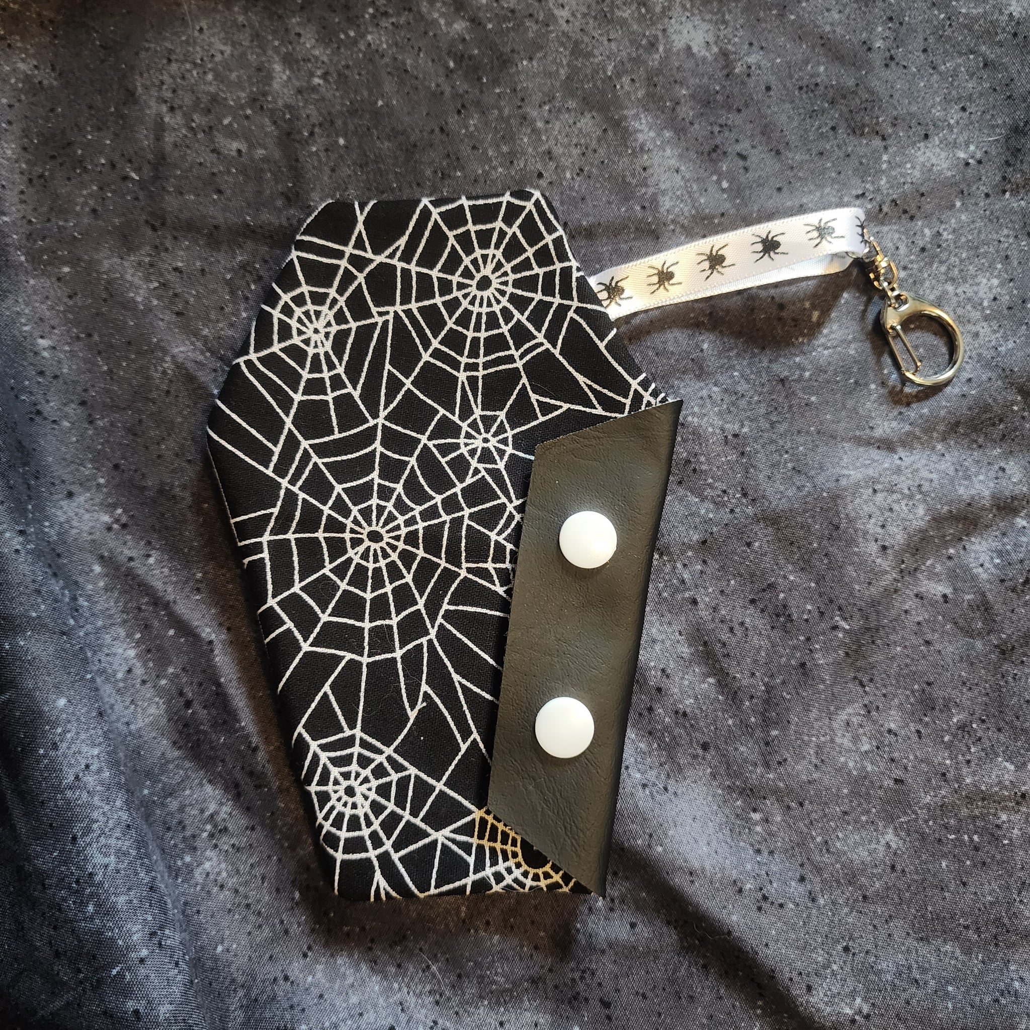 Glow In The Dark Spiderweb popular Coffin Wallet | Handmade Vinyl Wallet | Vegan