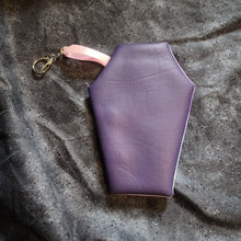 Load image into Gallery viewer, Purple Spiderweb Coffin Wallet
