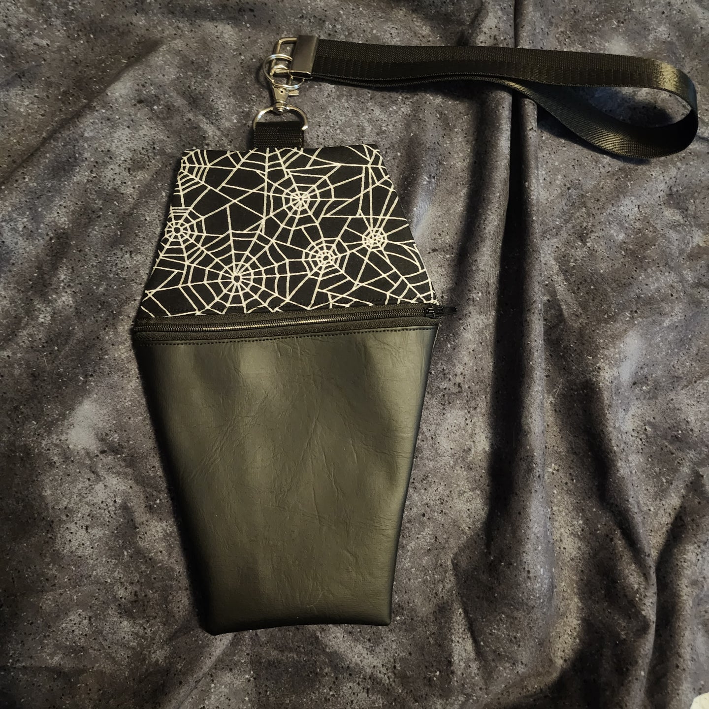 Web Coffin Zipper Clutch Handbag