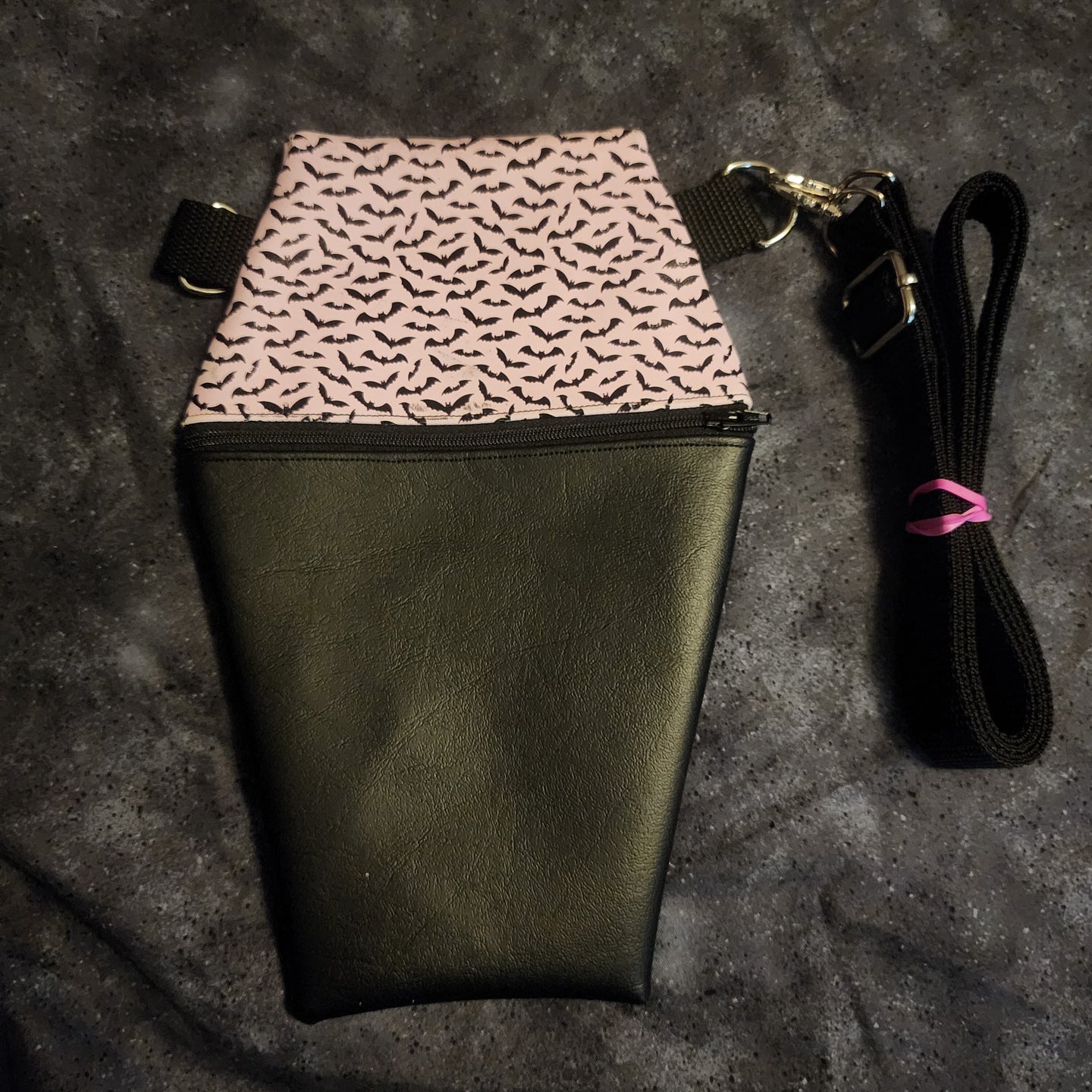 Pastel Pink Bats Coffin Cross Body Shoulder Bag