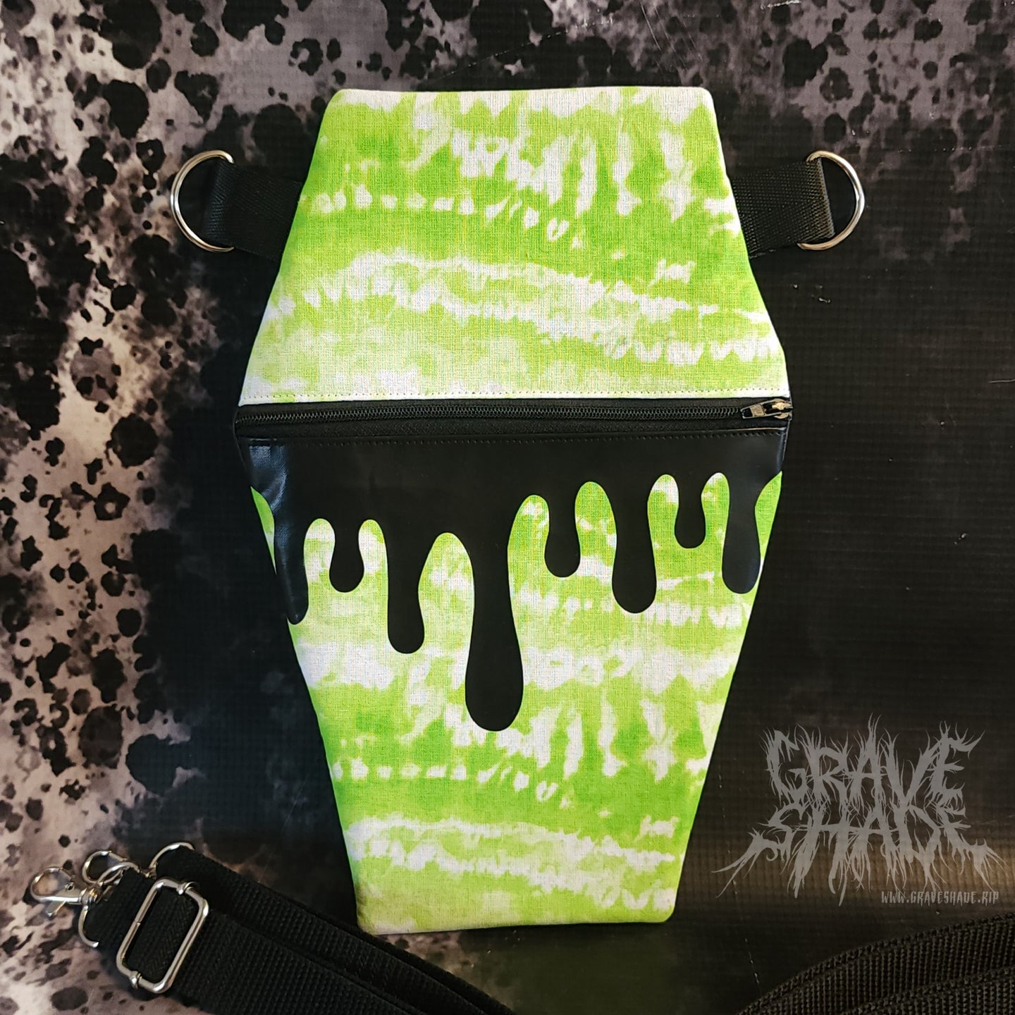 Tie Dye Toxic Drip Coffin Cross Body Shoulder Purse