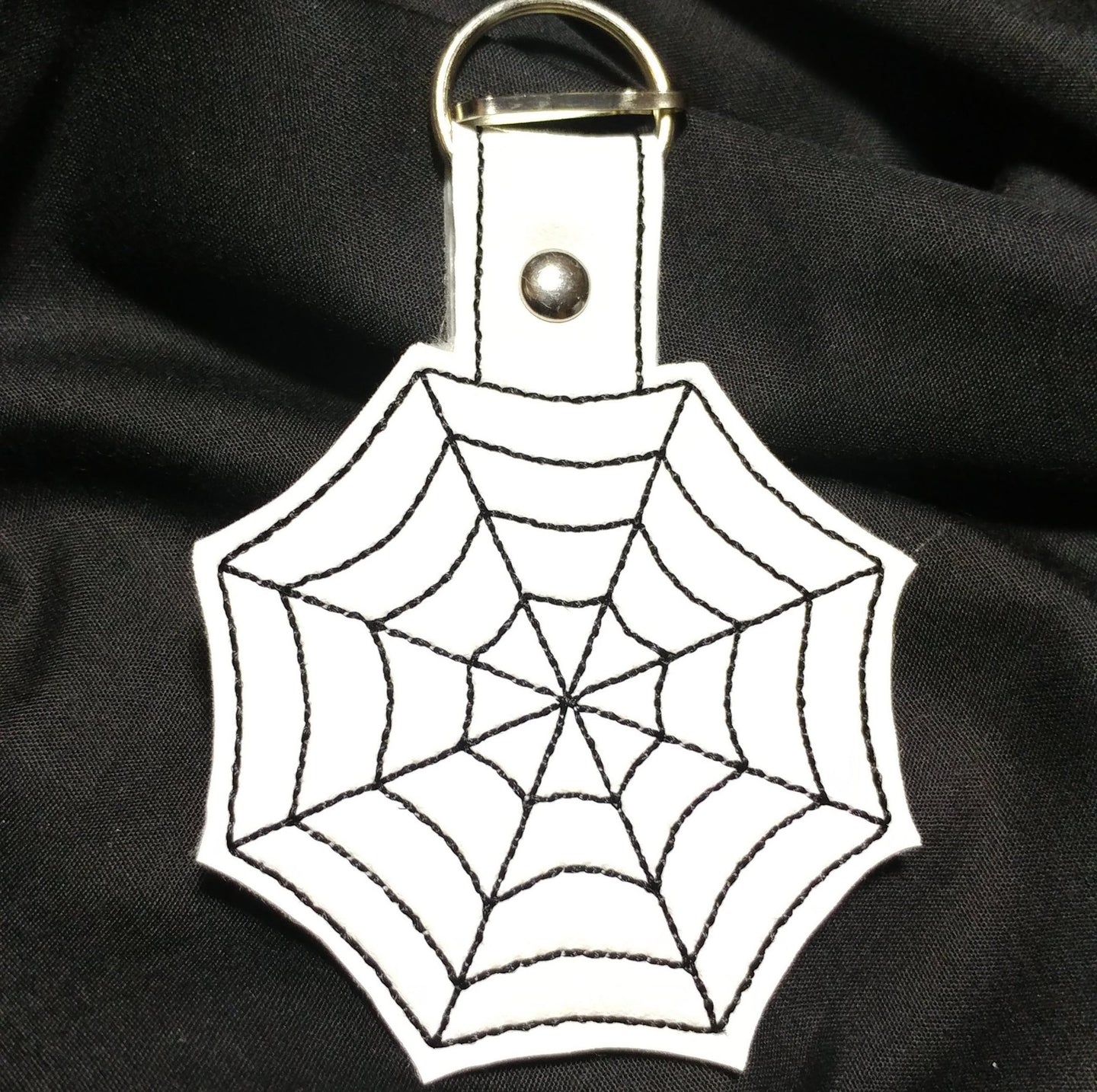 White Spider Web Keychain