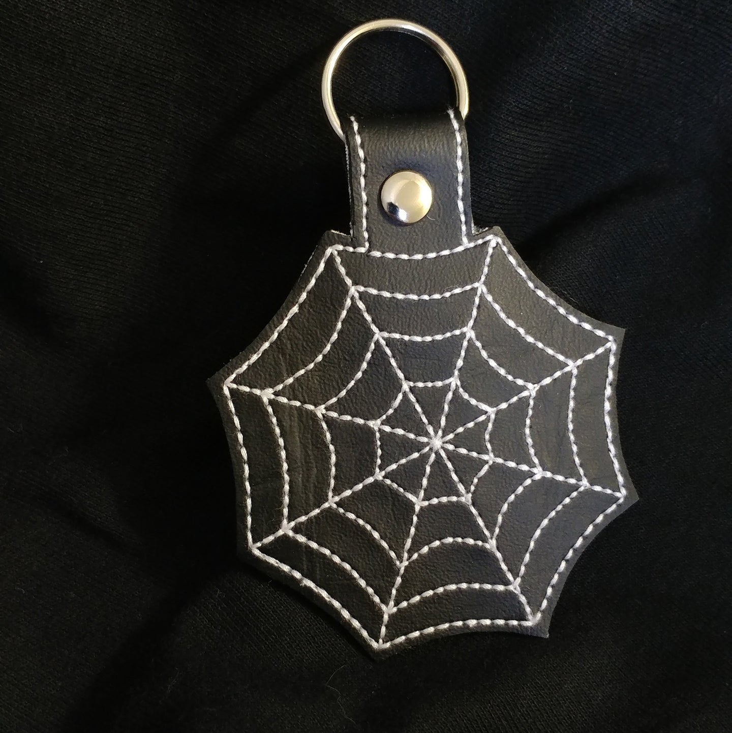 Black Spider Web Keychain