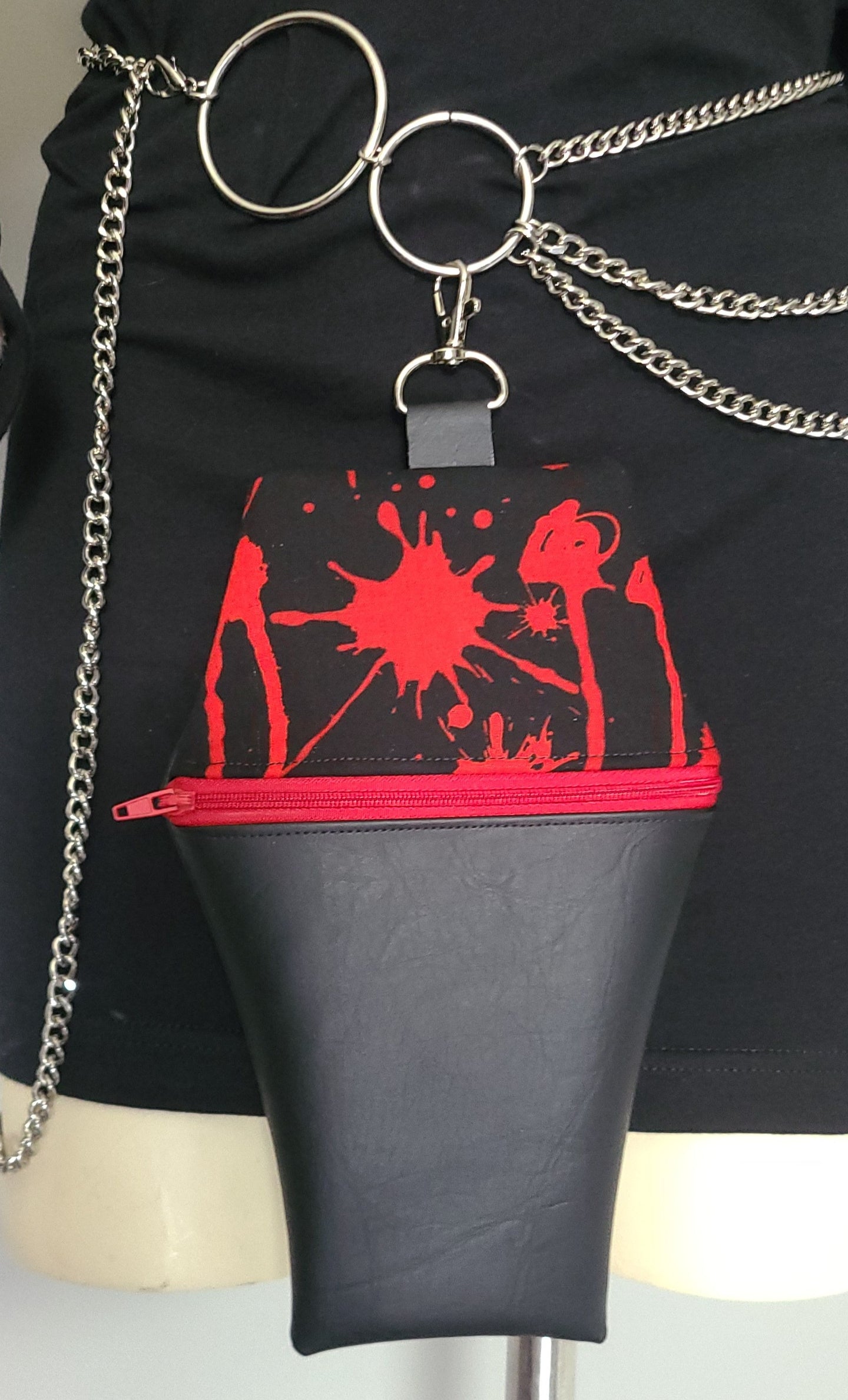 Blood Splatter Coffin Zipper Clutch Handbag