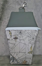 Load image into Gallery viewer, Grey Spiderweb Moth Coffin Zipper Clutch Handbag
