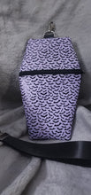 Load image into Gallery viewer, Pastel Purple Bats Coffin Zipper Clutch Handbag
