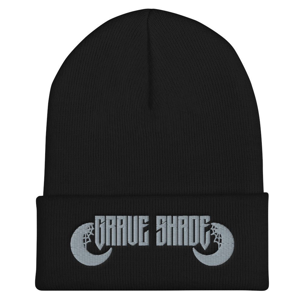 Grave Shade Moon Embroidered Beanie