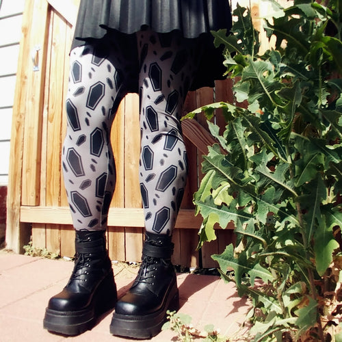 Coffin Decadence Tights | Tights | Nu Goth & Alternative Apparel | Build Your Empire Clothing Co.